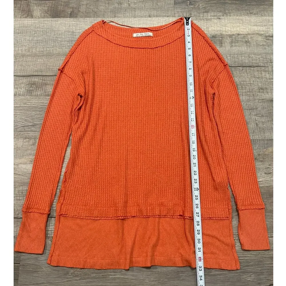 Free People FP Phoenix Thermal Oversized Small Dolman Waffle Rib Thumb Hole Boho